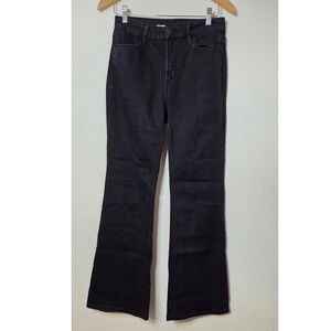 Black High Rise Flare Jeans Women's Size 6 Stretch Denim‎ Retro 70s Inspired
